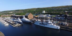 Superyacht in James Watt Dock